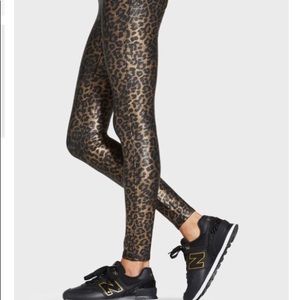 Spanx faux leather leopard leggings